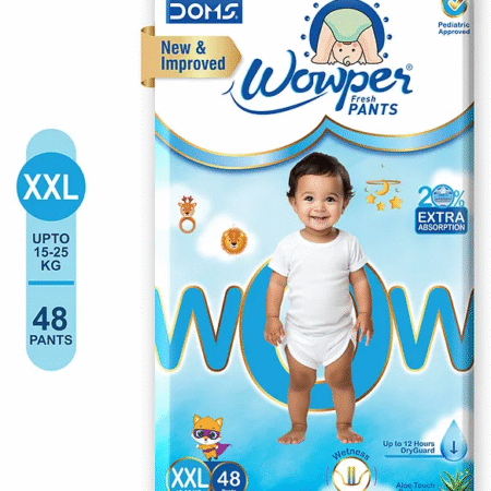 Wowper Fresh Baby Diaper Pants By DOMS | Wetness Indicator | Upto 12 Hrs Absorption | 15-25 Kg | XXL  (48 Pieces)