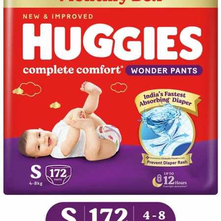 Huggies Complete Comfort Wonder Pants, India's Fastest Absorbing Diaper | S Size, 172 Diapers