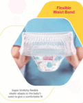 Babyhug Advanced Pant Style Diapers New Born (NB) Size - 64 Pieces, Honeycomb Technology, Cottony Soft Diaper with 3D Leak Guard, Latex & Alcohol Free, Anti-rash & Gentle