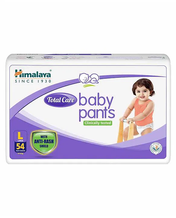 Himalaya Baby care Himalaya Total Care Baby Pants Diapers With Anti-Rash Shield Large - 54 Pieces