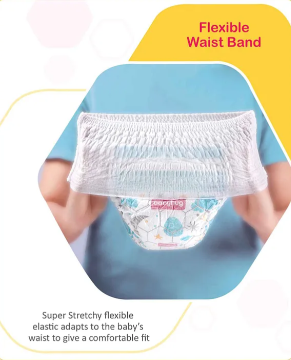 Babyhug Advanced Pant Style Diapers New Born (NB) Size - 64 Pieces, Honeycomb Technology, Cottony Soft Diaper with 3D Leak Guard, Latex & Alcohol Free, Anti-rash & Gentle