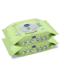 Chicco Baby Moments Bipack Fliptop Wipes Pack of 2 - 144 Pieces