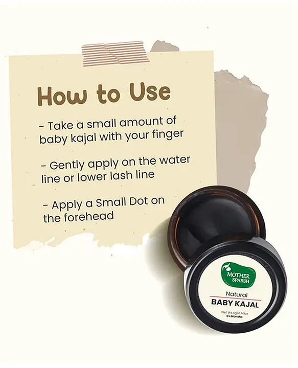 Mother Sparsh Baby Mother Sparsh 100% Natural Baby Kajal with Zero Lead Content - 5 g