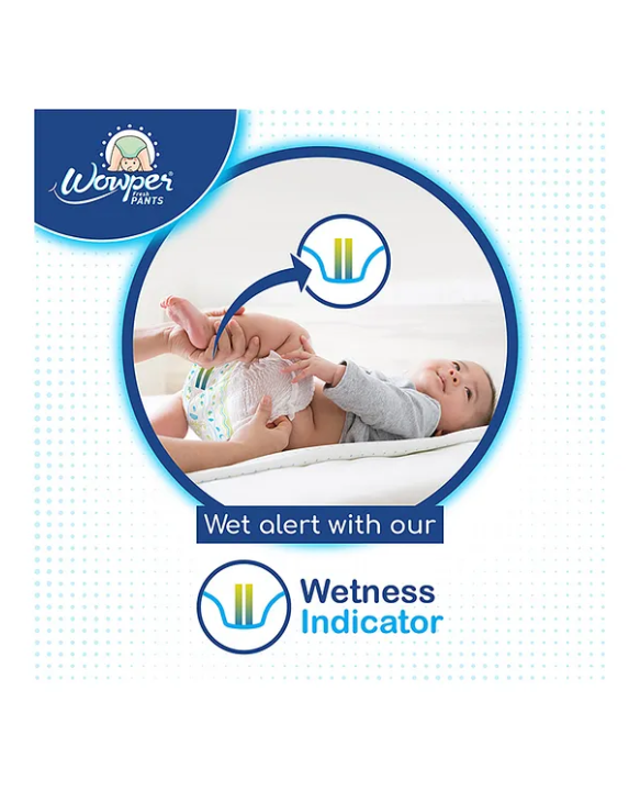 Wowper Fresh Baby Diaper Pants By DOMS| Wetness Indicator | Upto 12 Hrs Absorption | 9-14 Kg | L  (62 Pieces)