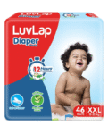 Luv Lap LuvLap Diaper Pants XXL, 15-25kg, 46 Count, Baby Diaper Pants, with Aloe Vera Lotion for Rash Protection, upto 12 Hour protection, White