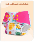 Baby hug Free Size Reusable Cloth Diaper With Inserts & Contrast Flap Pack of 3 - Pink & Orange