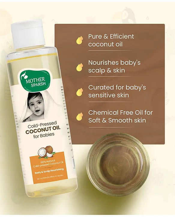 Mother Sparsh Baby Cold Pressed Coconut Oil - 200 ml