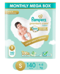 Pampers Premium Care Pants, Small size baby diapers (S), 140 Count, Softest ever pants