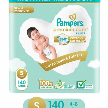 Pampers Premium Care Pants, Small size baby diapers (S), 140 Count, Softest ever pants