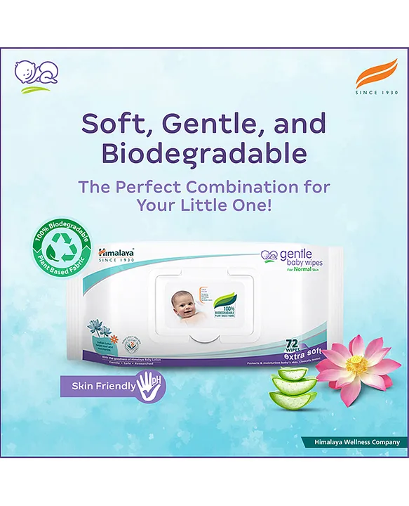 Himalaya Baby care Himalaya Herbal Gentle Baby Wipes - 72 Pieces