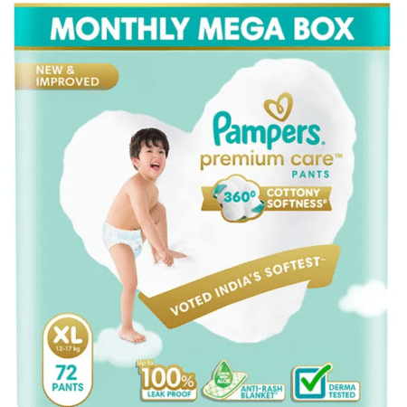 Pampers Premium Care Pants, Extra Large size baby diapers (XL), 72 Count, Softest ever pants