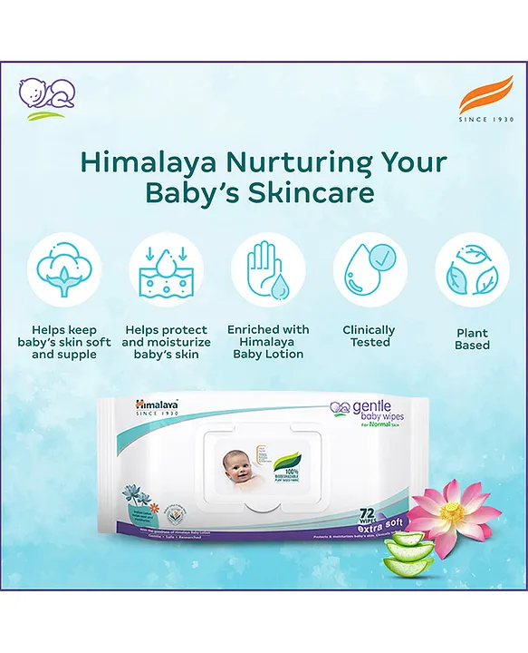 Himalaya Baby care Himalaya Herbal Gentle Baby Wipes - 72 Pieces