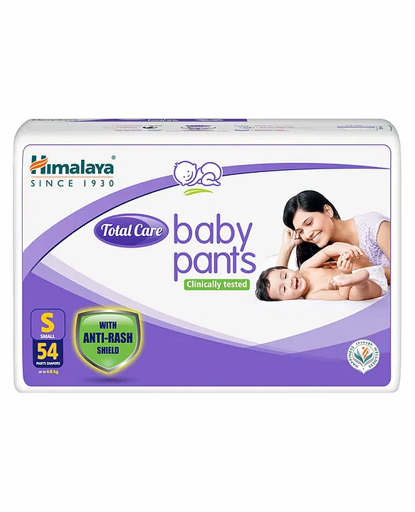 Himalaya Babycare Himalaya Total Care Baby Pants Diapers With Anti Rash Shield Small - 54 Pieces