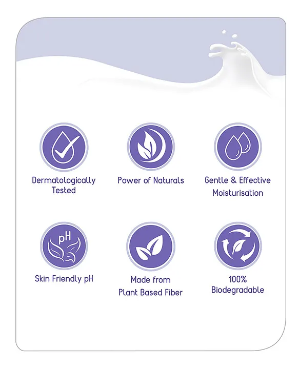 Baby hug Milk Daily Moisturizing Baby Wet Wipes 98% Water Pack of 6 - 72 Pieces Each