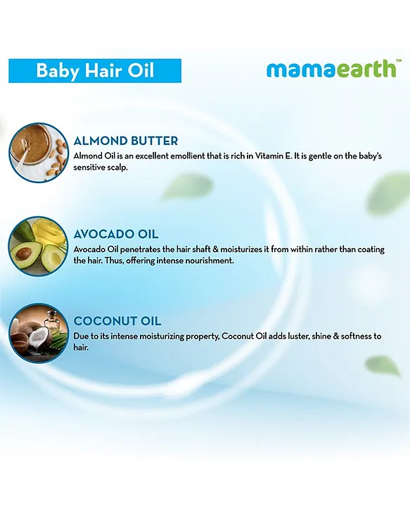 Mama earth Baby Mama Earth Nourishing Baby Hair Oil White - 200 ml
