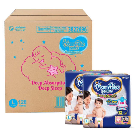 Extra Absorb Baby Diapers, Large