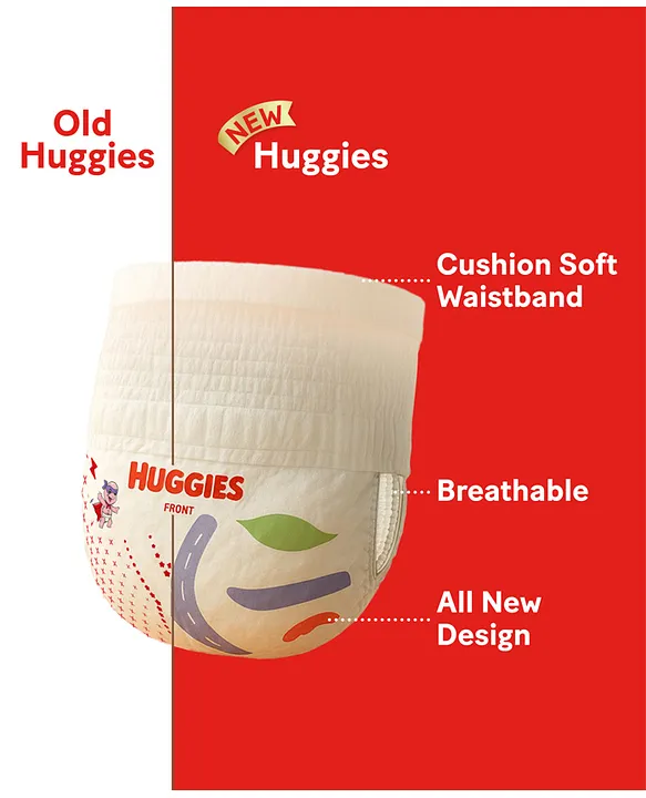 Huggies Complete Comfort Wonder Pants, India's Fastest Absorbing Diaper | XXL Size, 96 Diapers