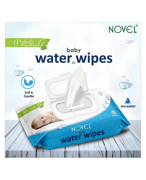 BABIO Babic 99% Pure Water (Unscented) Baby Wipes 80 Sheets pack of 3 with LID
