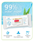 Babyhug Advanced 99% Pure Water Unscented Baby Wipes Pack of 2 - 72 Pieces Each