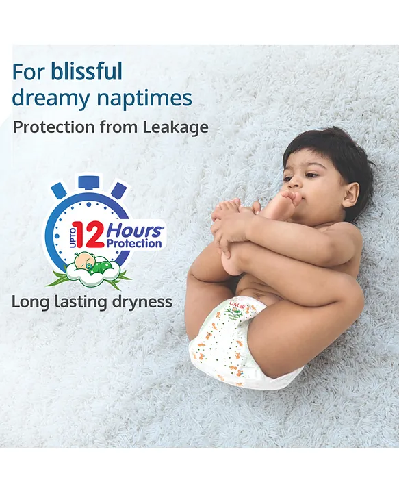 Luv Lap LuvLap Baby Diaper Pants, Medium (M), 72 Count, Aloe Vera Lotion, 12hr Protection, White