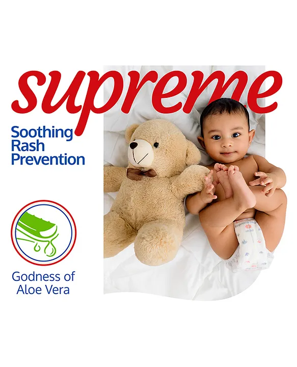 Luv Lap LuvLap Supreme Diaper Pants Large (LG) 9-14kg, 62pcs, Aloe Vera, Rash Prevention, 12hr Protection, 5 Layer, Super Light Core, White