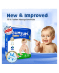 Bumtum Baby Diaper Pants with Double Layer Leakage Protection Infused With Aloe Vera, Cottony Soft High Absorb Technology Medium - 72 Pieces