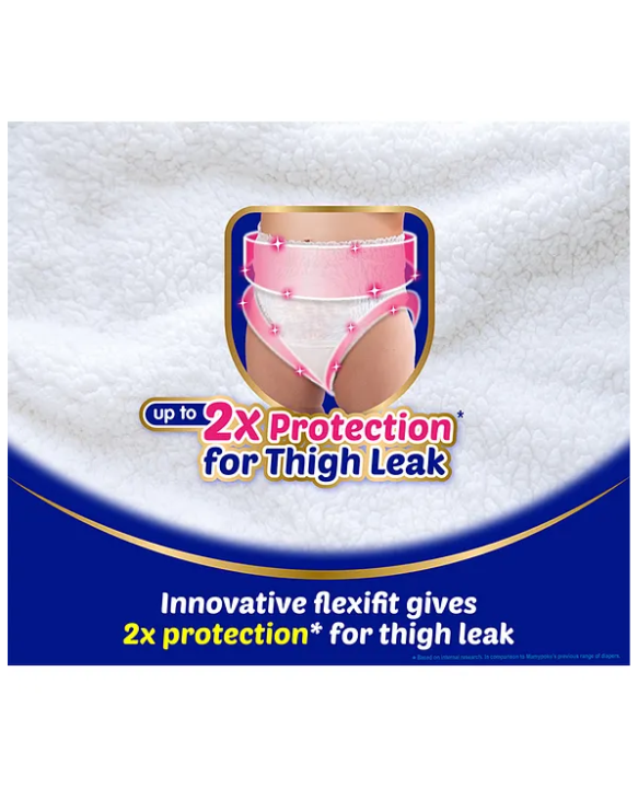 MamyPoko Pants Extra Absorb Baby Diapers, Large (L size) | 9-14 kg | 128 Count |Deep Sleep Diapers| Soft gentle fit |Deep Absorbent Crisscross | skin friendly with coconut oil |