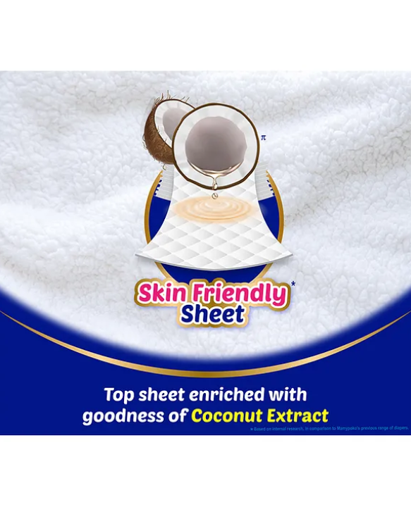 MamyPoko Pants Extra Absorb Baby Diapers, Large (L size) | 9-14 kg | 128 Count |Deep Sleep Diapers| Soft gentle fit |Deep Absorbent Crisscross | skin friendly with coconut oil |