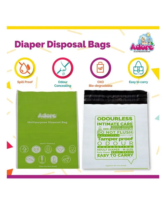 Adore Oxo-biodegradable Diaper Disposable Bags - Pack of 50 Bags