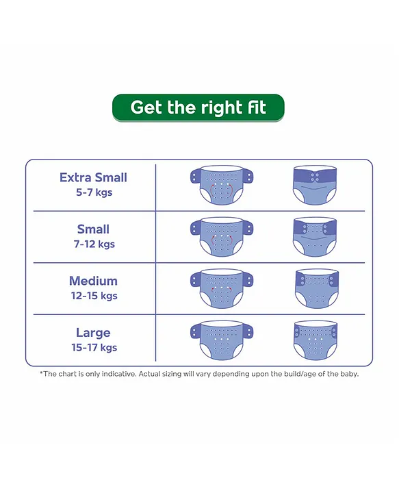 Mother Sparsh Baby Nappers Crazy Kiwi Cloth Diaper Free Size - Green