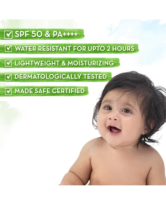 Mamaearth Baby Rich Moisturizing Ultra Light Sunscreen Water Resistant Lightweight & Moisturizing with SPF 50 & PA - 50 g