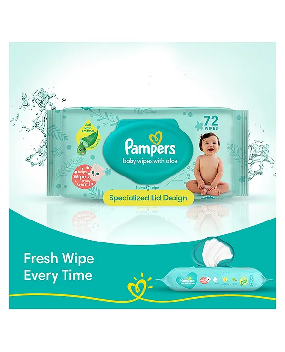 Pampers Baby Gentle Wet Wipes with Aloe 97% Pure Water - 144 Pieces