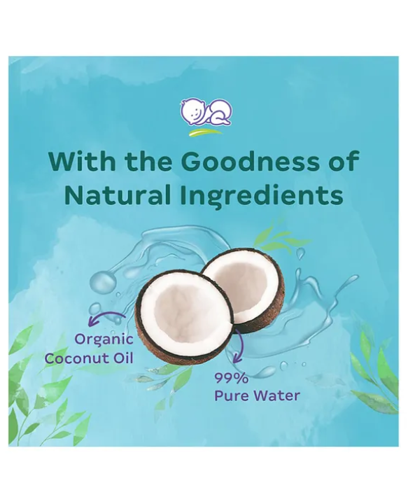 Himalaya Babycare Nature Touch Water Unscented Baby Wipes Pack of 2 - 72 pieces each