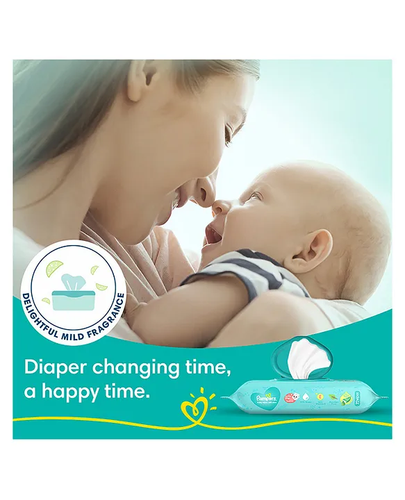 Pampers Baby Gentle Wet Wipes with Aloe 97% Pure Water - 144 Pieces