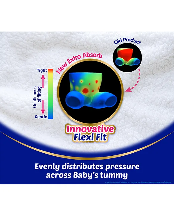 MamyPoko Pants Extra Absorb Baby Diapers, Medium (M size) | 7-12 kg | 148 Count |Deep Sleep Diapers| Soft gentle fit |Deep Absorbent Crisscross | skin friendly with coconut oil |