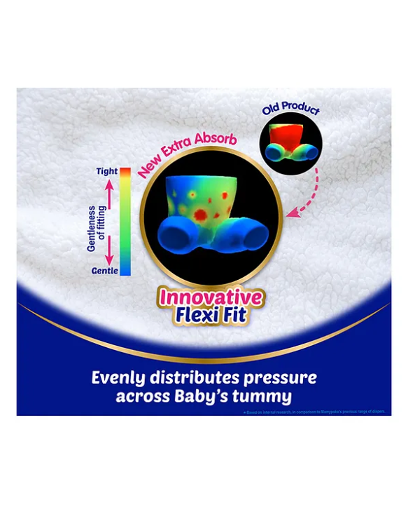MamyPoko Pants Extra Absorb Baby Diapers, Extra Extra Large (XXL size) | 15-25 kg | 44 Count |Deep Sleep Diapers| Soft gentle fit |Deep Absorbent Crisscross | skin friendly with coconut oil |