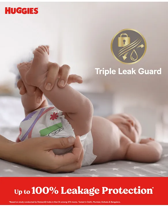 Huggies Complete Comfort Wonder Pants, India's Fastest Absorbing Diaper | S Size, 172 Diapers