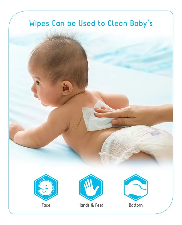 Babyhug Advanced 99% Pure Water Unscented Baby Wipes Pack of 2 - 72 Pieces Each