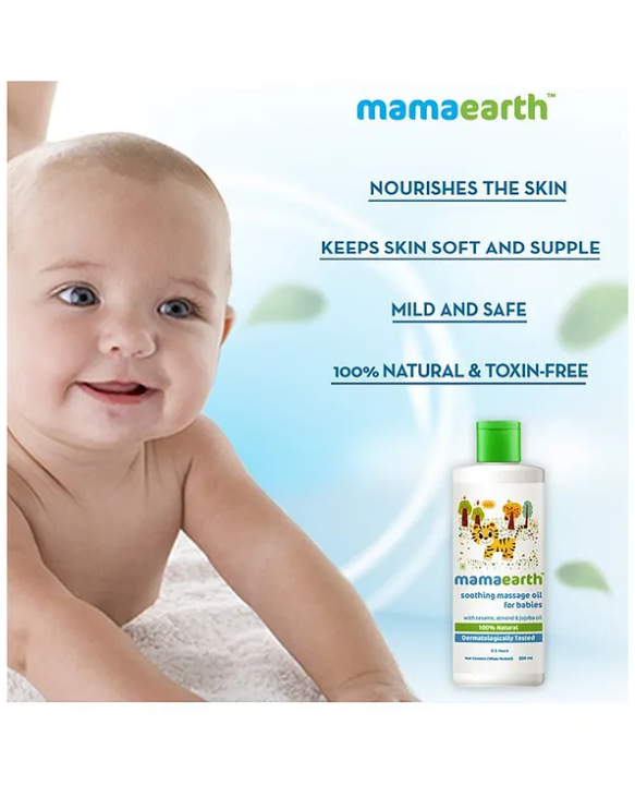 Mama earth Baby Mama Earth Soothing Baby Massage Oil White - 200 ml