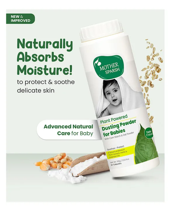 Mother Sparsh Baby Talc-Free Natural Dusting Powder for Babies - 100 gm