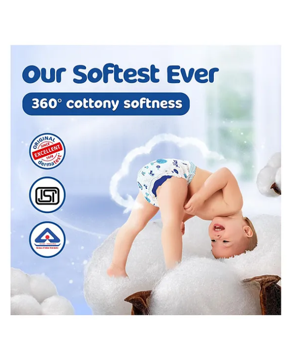 Bumtum Baby Diaper Pants with Double Layer Leakage Protection Infused With Aloe Vera, Cottony Soft High Absorb Technology Medium - 72 Pieces