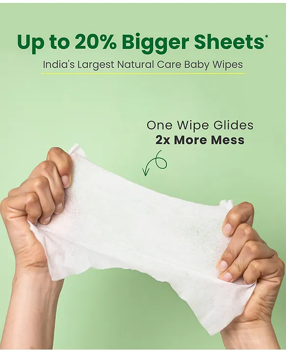 Mother Sparsh Baby Plant Powered Natural Baby Wipes With Cucumber Extract - 60 Pieces