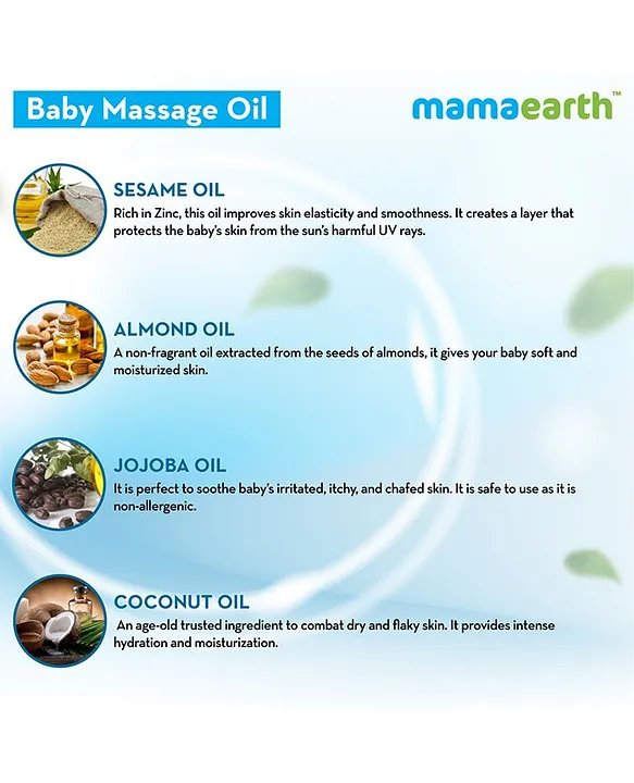 Mama earth Baby Mama Earth Soothing Baby Massage Oil White - 200 ml